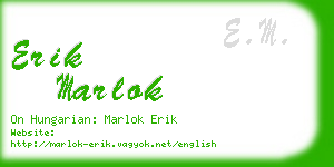 erik marlok business card